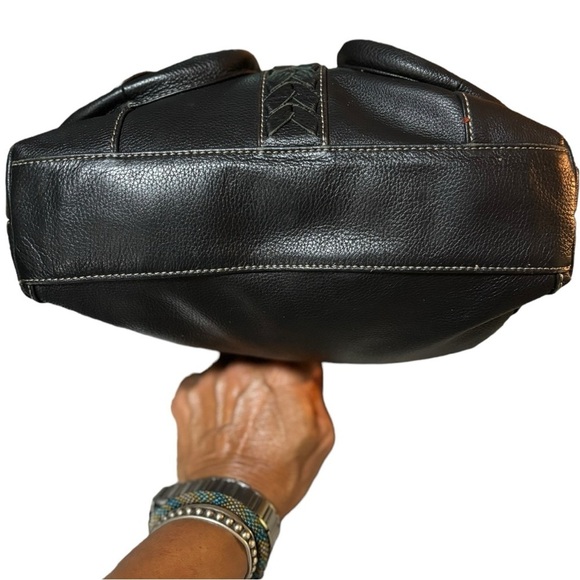 Tignanello Black Leather Crossbody Bag Convertible Shoulder Bag - Picture 7 of 16